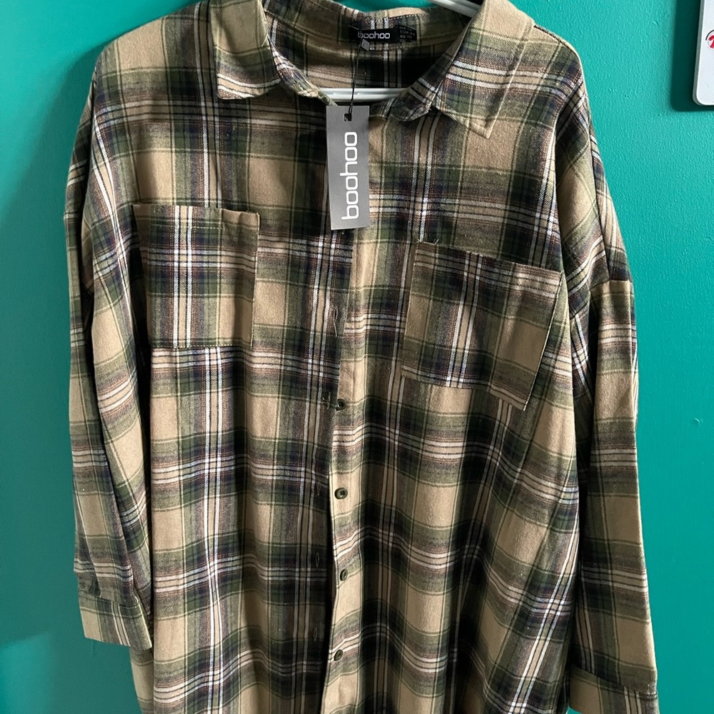 Boohoo oversized flannel